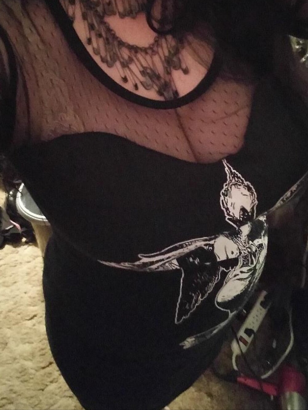 Eye Candy Baphomet Mini Dress w/Mesh Sleeves Sabbatic Goat Occult Size XL